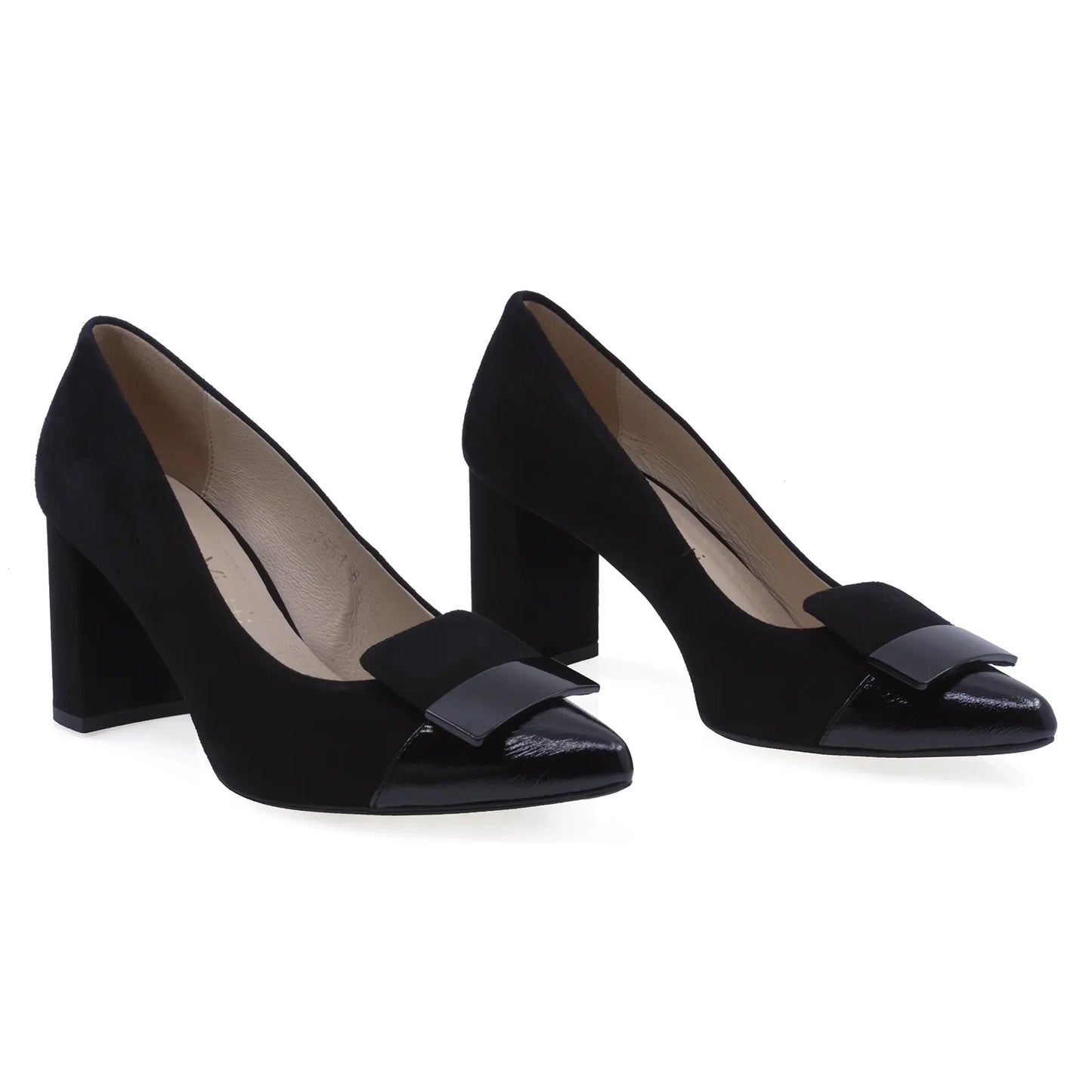 Pantofi dama eleganti Anna Viotti piele intoarsa D2951 negru