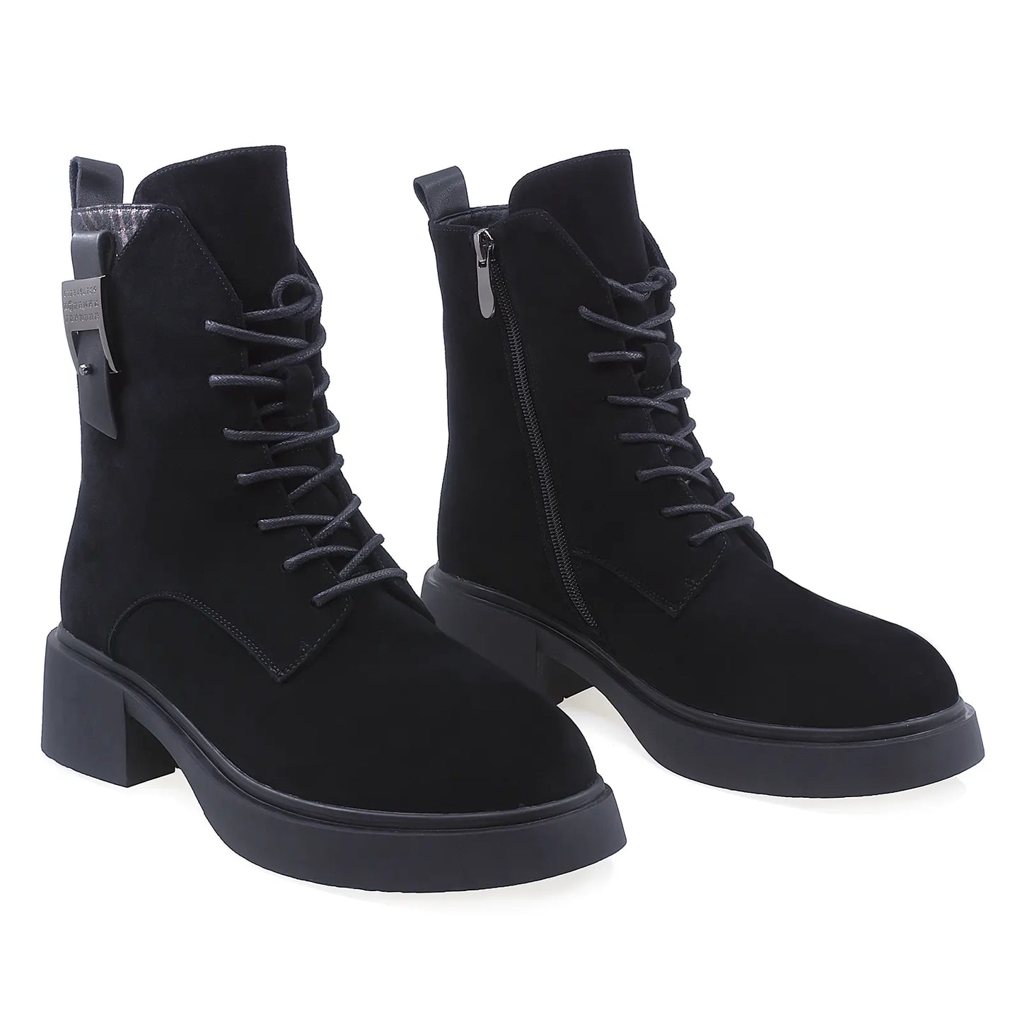 Ghete Dama Casual Anna Viotti Piele Intoarsa D105-1601R-LV2180-TL-03-Z317-NT-01 Negru