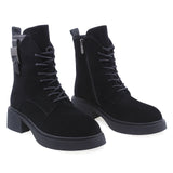 Ghete Dama Casual Anna Viotti Piele Intoarsa D105-1601R-LV2180-TL-03-Z317-NT-01 Negru