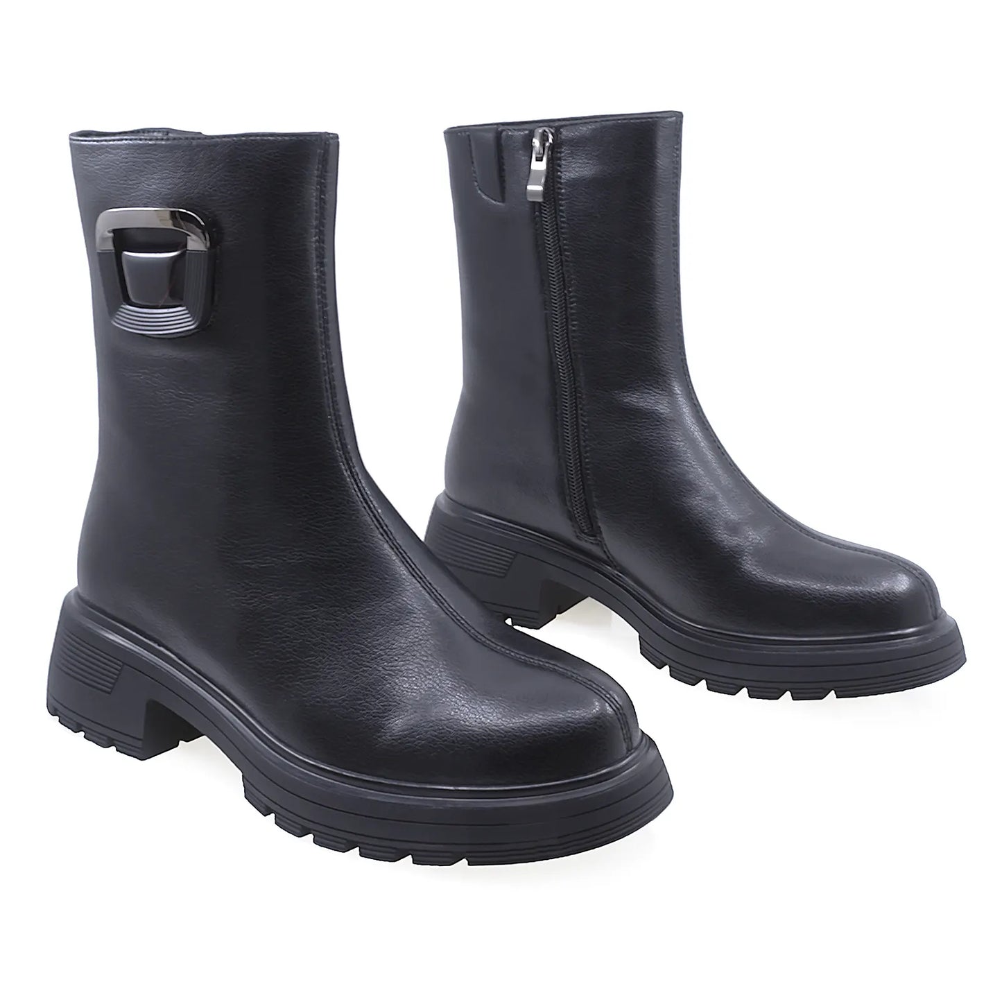 Ghete Dama Casual Anna Viotti Piele Naturala D106-F11355-T4613-3 Negru