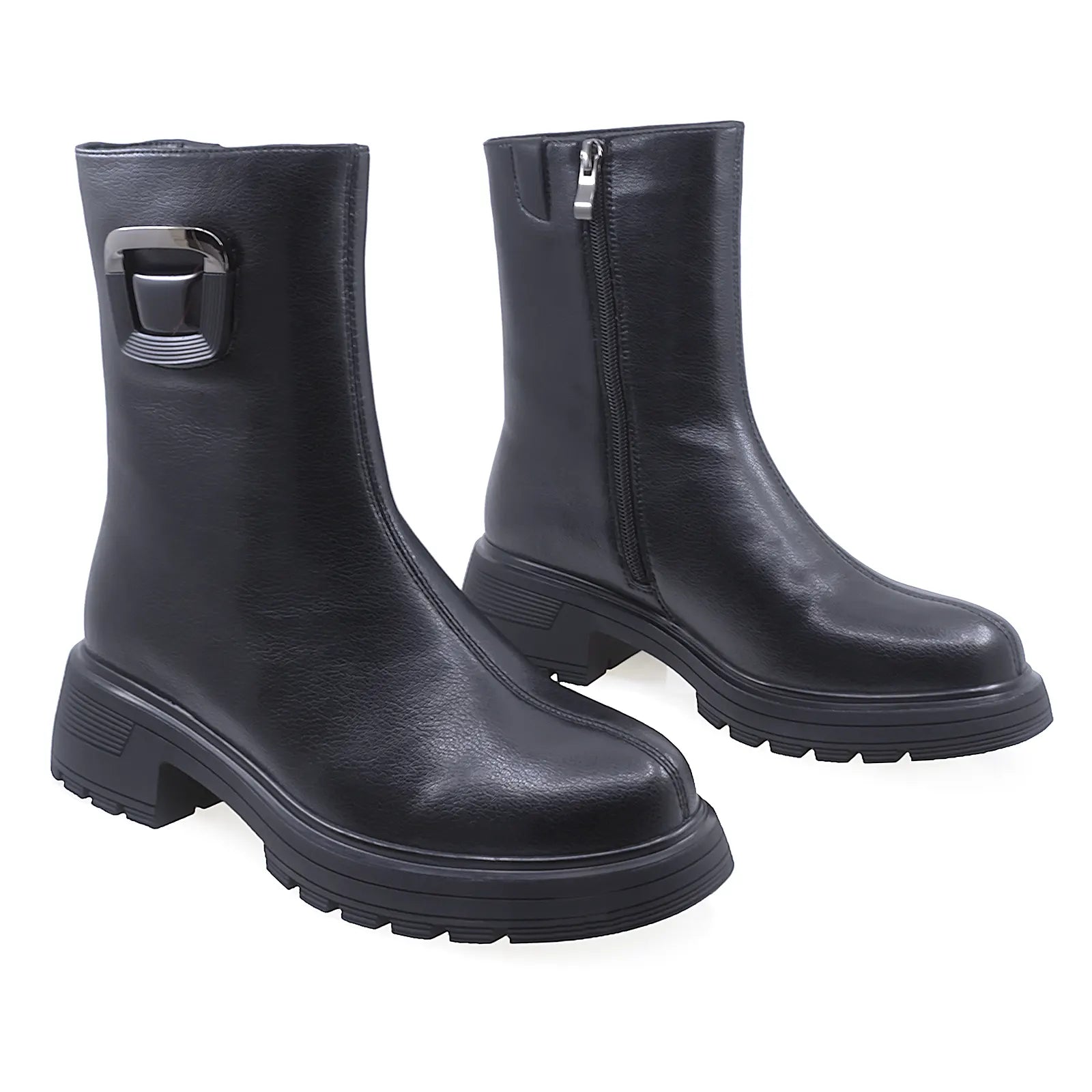 Ghete Dama Casual Anna Viotti Piele Naturala D106-F11355-T4613-3 Negru