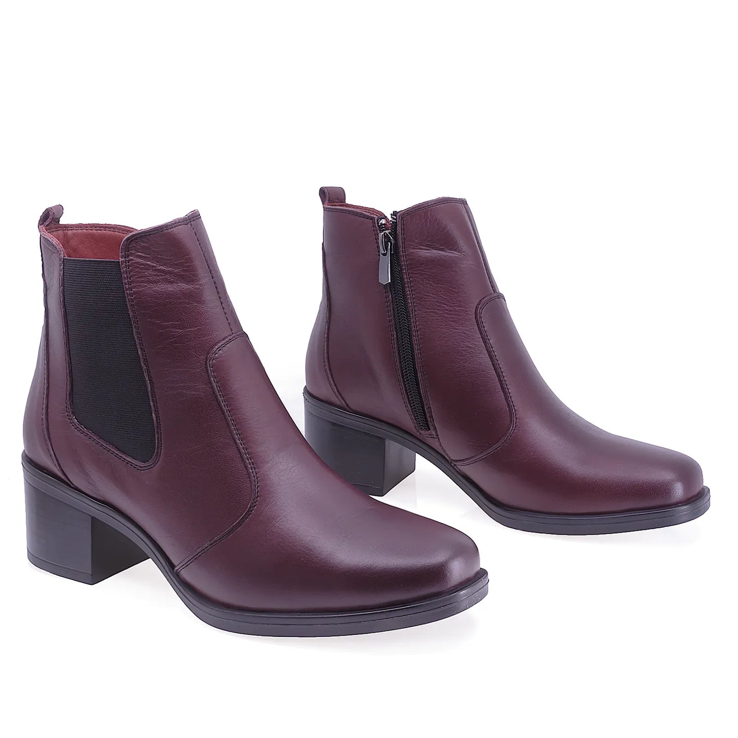 Ghete Dama Casual Anna Viotti Piele Naturala D54-749 Bordo