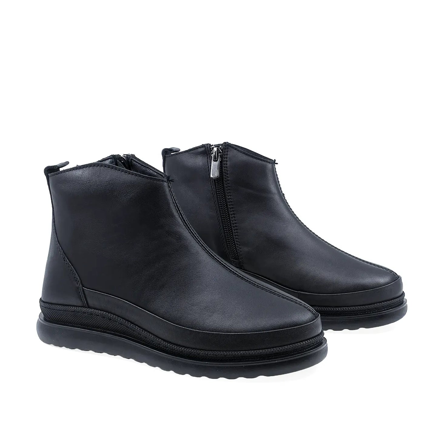 Ghete Dama Casual Anna Viotti Piele Naturala D69-290 Negru
