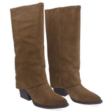 Cizme Dama Casual Anna Viotti Piele Intoarsa D115-SHN2380-32R Camel