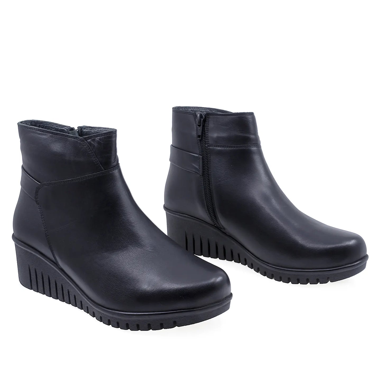 Ghete Dama Casual Anna Viotti Piele Naturala D22-5123 Negru