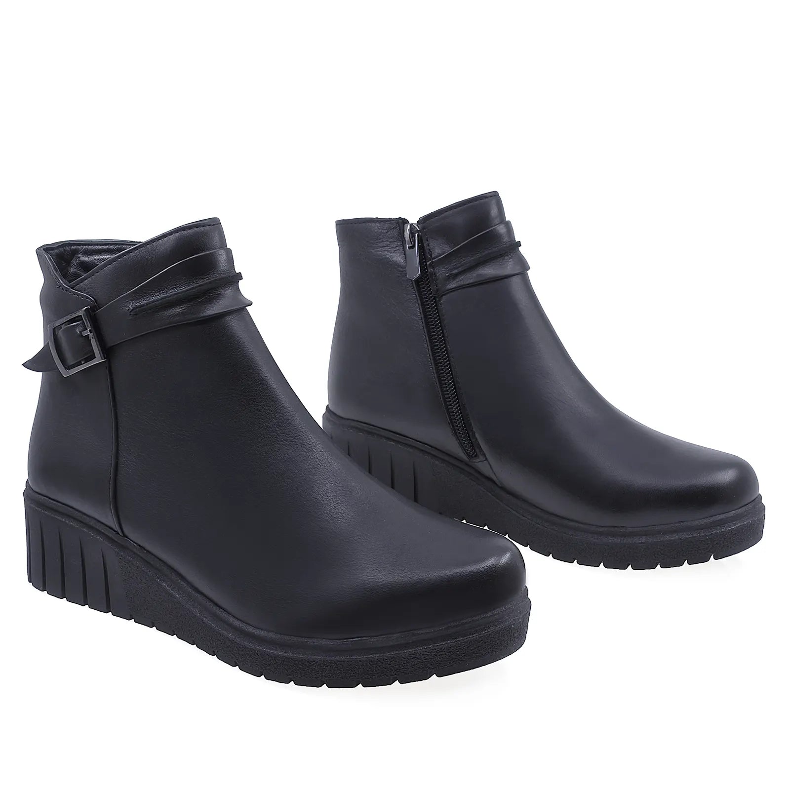 Ghete Dama Casual Anna Viotti Piele Naturala D70-19016 Negru