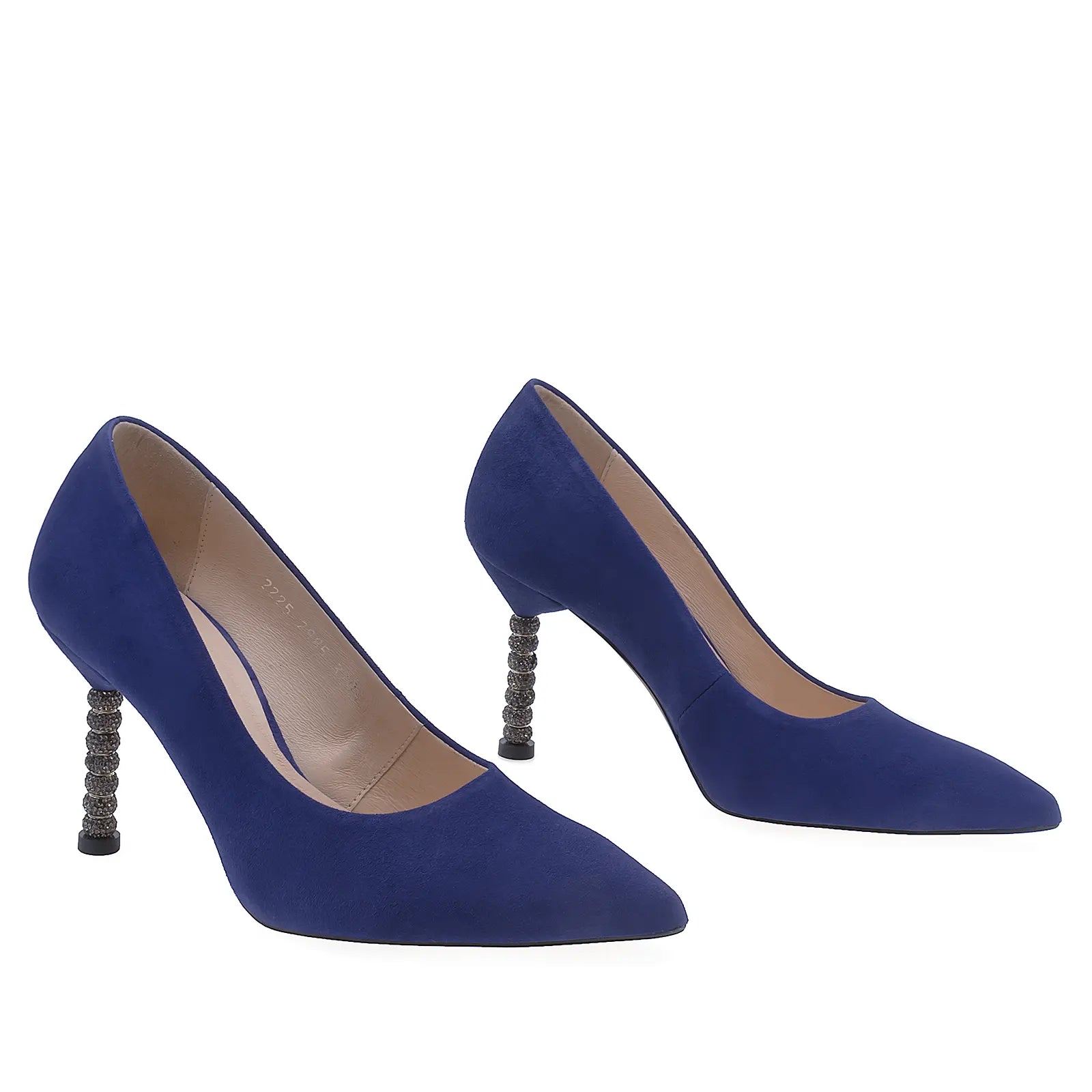 Pantofi dama eleganti Anna Viotti piele intoarsa D2985 albastru