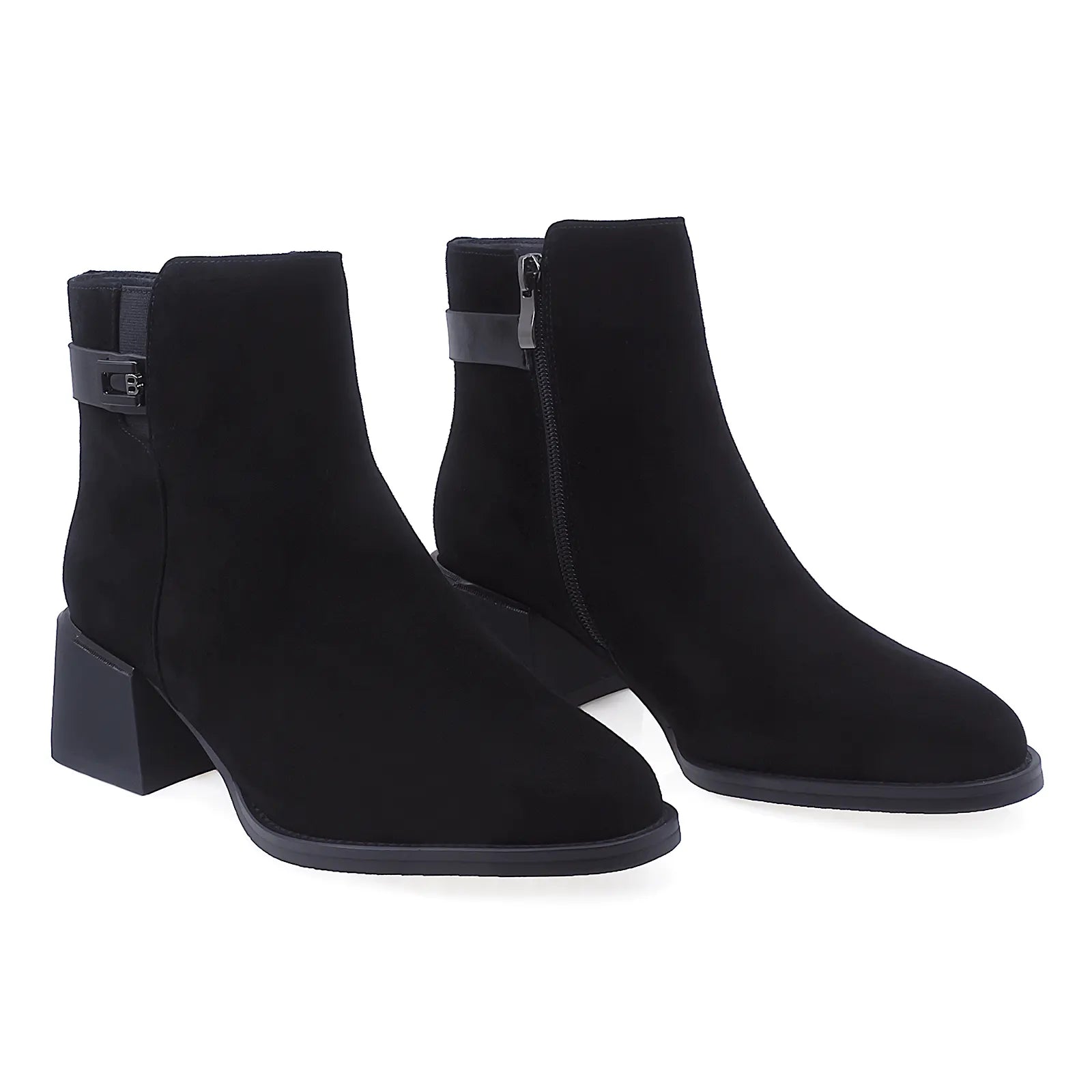 Ghete Dama Elegante Anna Viotti Piele Intoarsa D112-GAW2532 Negru