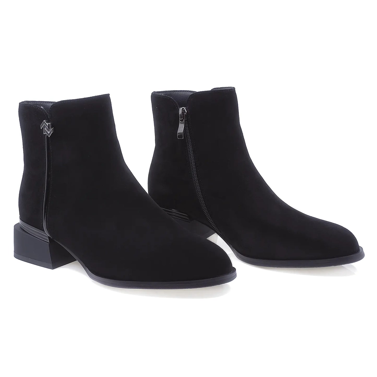 Ghete Dama Elegante Anna Viotti Piele Intoarsa D112-GAW2502 Negru