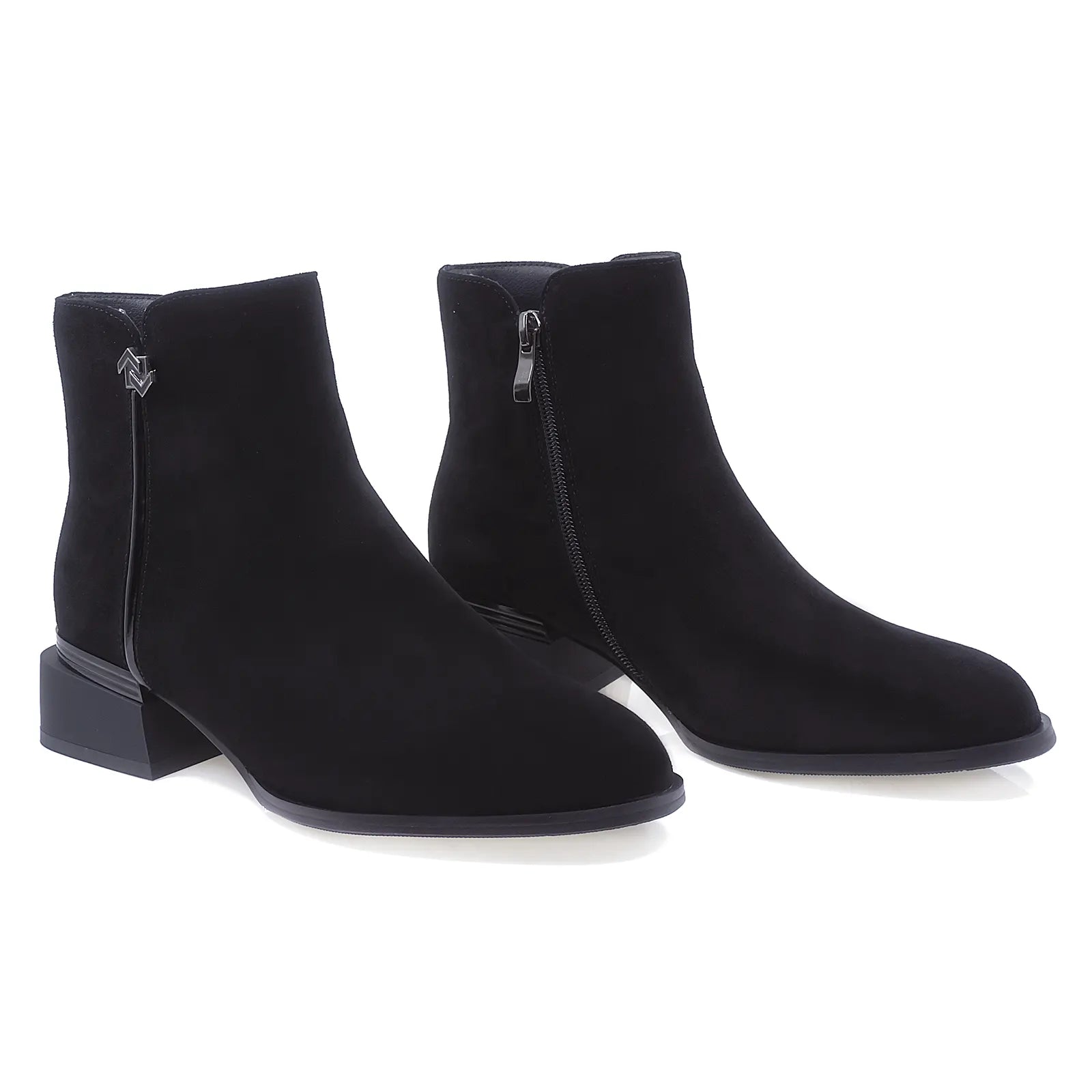 Ghete Dama Elegante Anna Viotti Piele Intoarsa D112-GAW2502 Negru