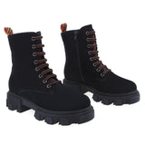 Ghete Dama Casual Anna Viotti Piele Intoarsa D12-77.02 Negru