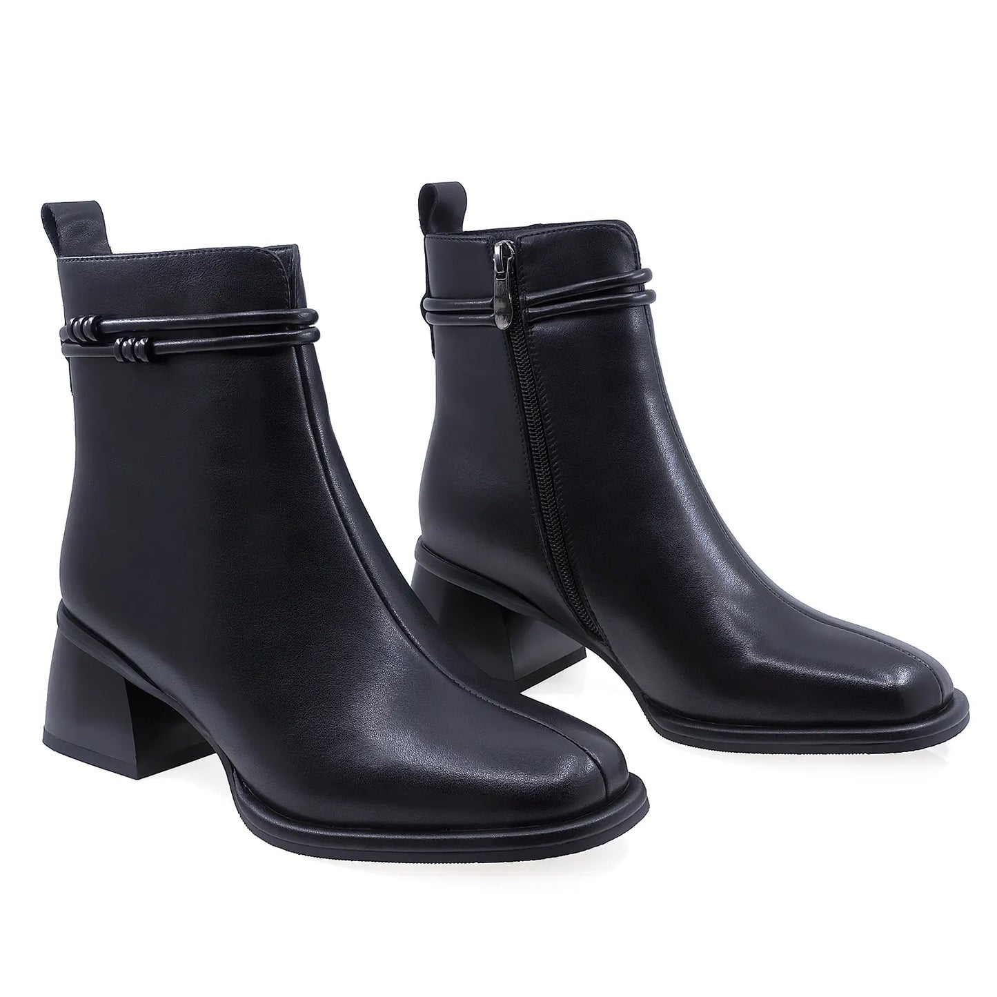 Ghete Dama Elegante Anna Viotti Piele Naturala D105-4221R-LV203-NT-01 Negru