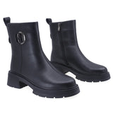 Ghete Dama Casual Anna Viotti Piele Naturala D106-M126-M556 Negru