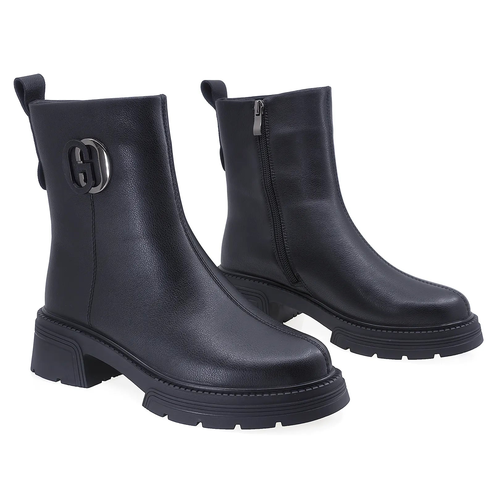 Ghete Dama Casual Anna Viotti Piele Naturala D106-M126-M556 Negru