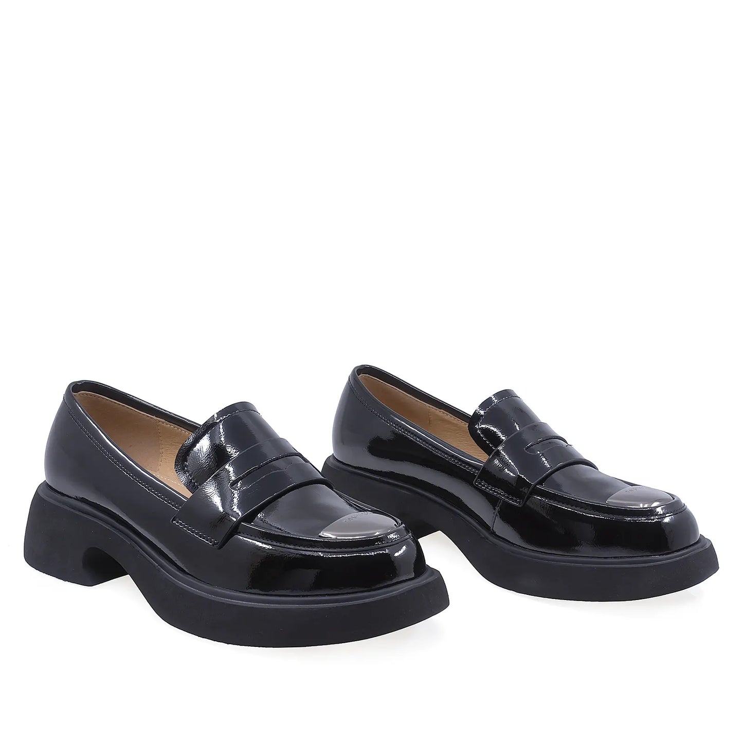 Pantofi Dama Casual Anna Viotti Piele Lacuita D106-H907-W253 Negru