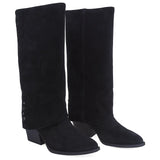 Cizme Dama Casual Anna Viotti Piele Intoarsa D115-SHN2380-32R Negru