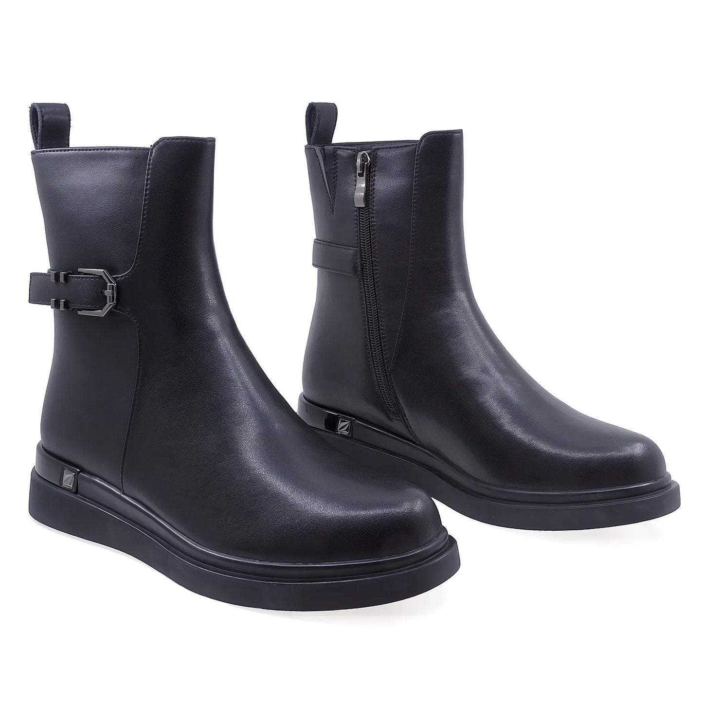 Ghete Dama Casual Anna Viotti Piele Naturala D106-D371-K33 Negru