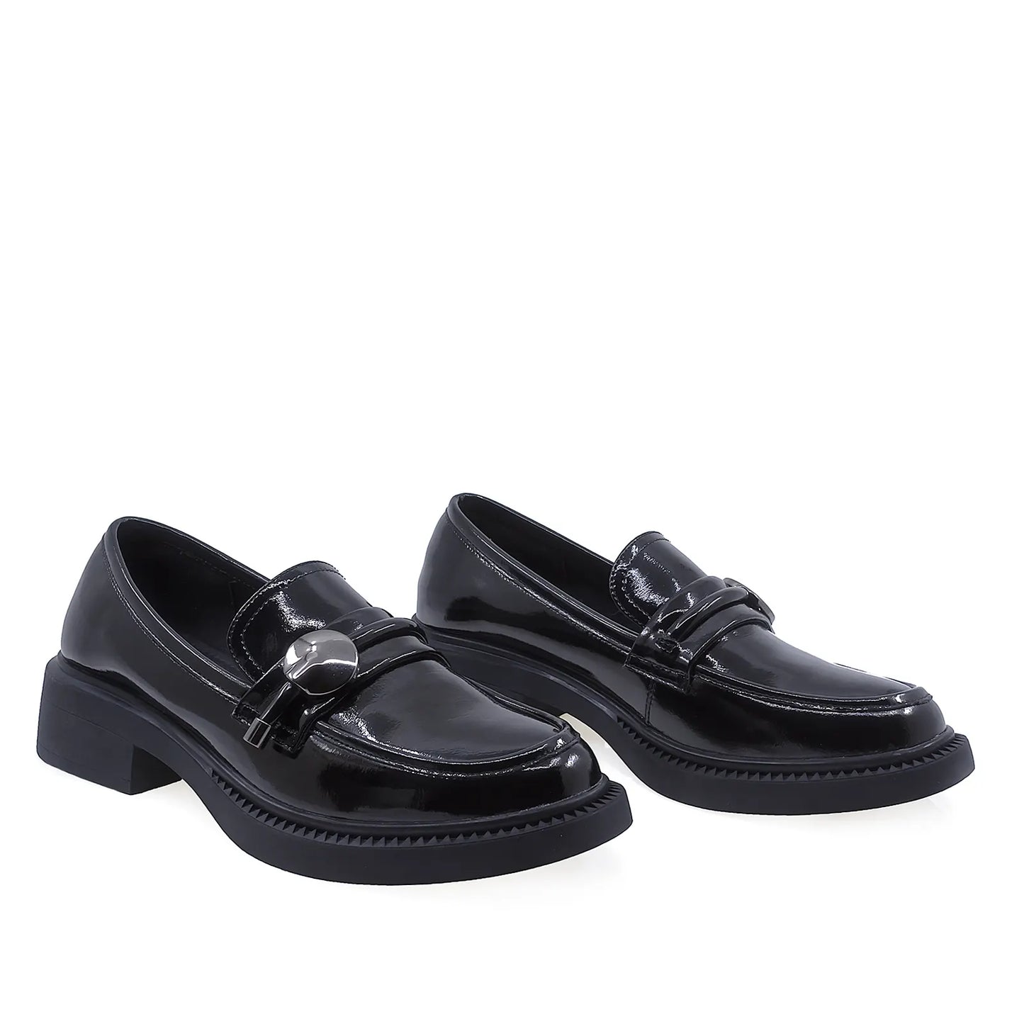 Pantofi Dama Casual Anna Viotti Piele Lacuita D106-F10728B-T-4623 Negru