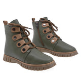 Ghete Dama Casual Anna Viotti Piele Naturala D45-24433 Kaki