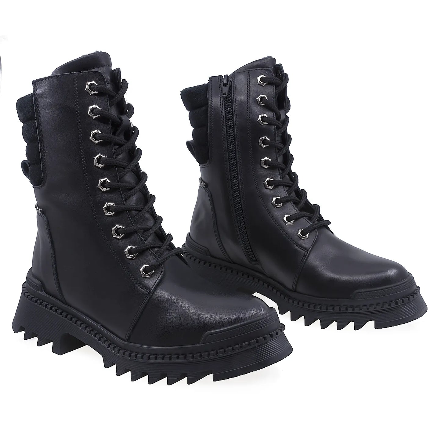 Ghete Dama Casual Anna Viotti Piele Naturala D44-4516 Negru