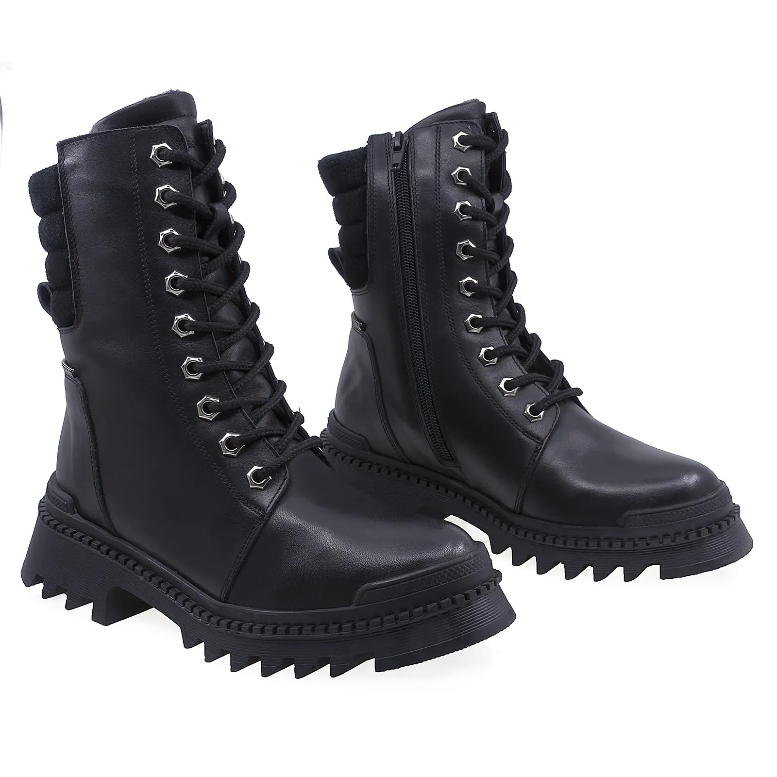 Ghete Dama Casual Anna Viotti Piele Naturala D44-4516 Negru