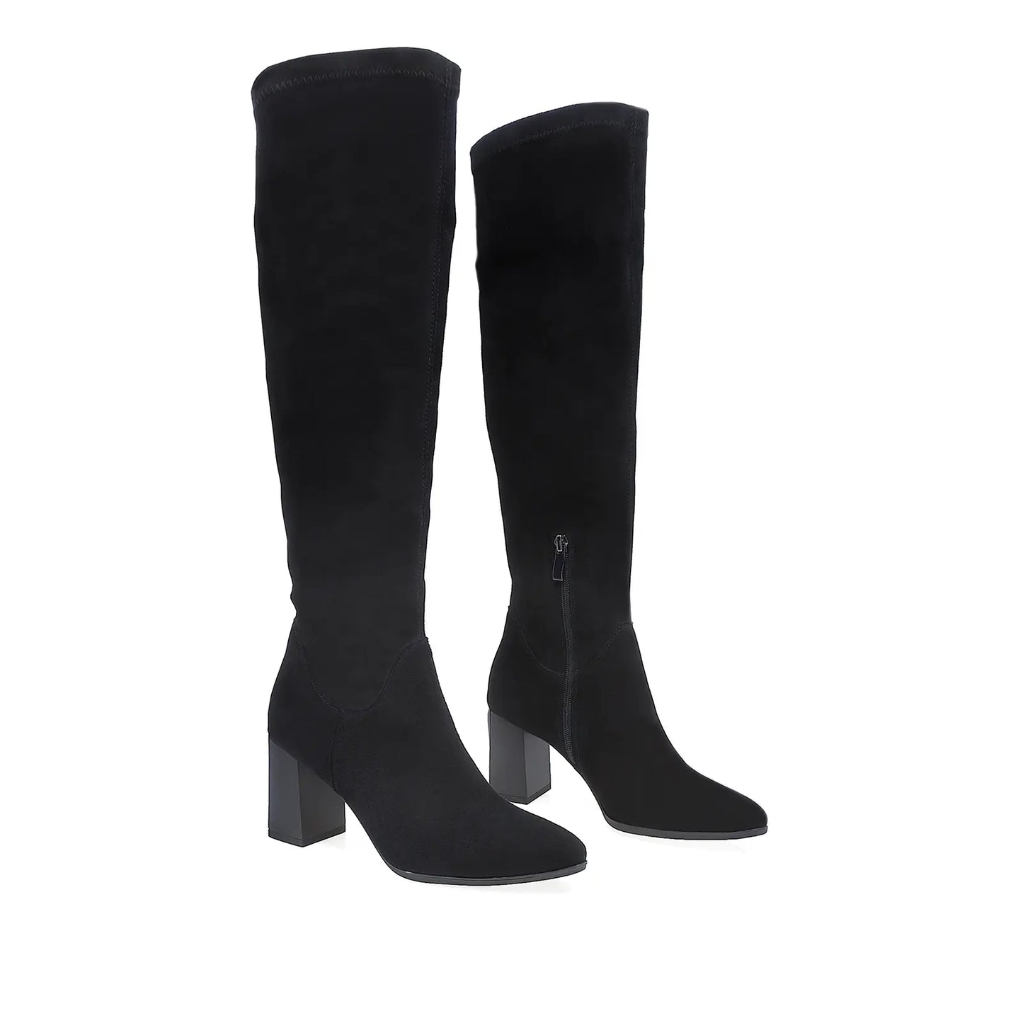 Cizme Dama Elegante Anna Viotti Piele Intoarsa D2748 Negru