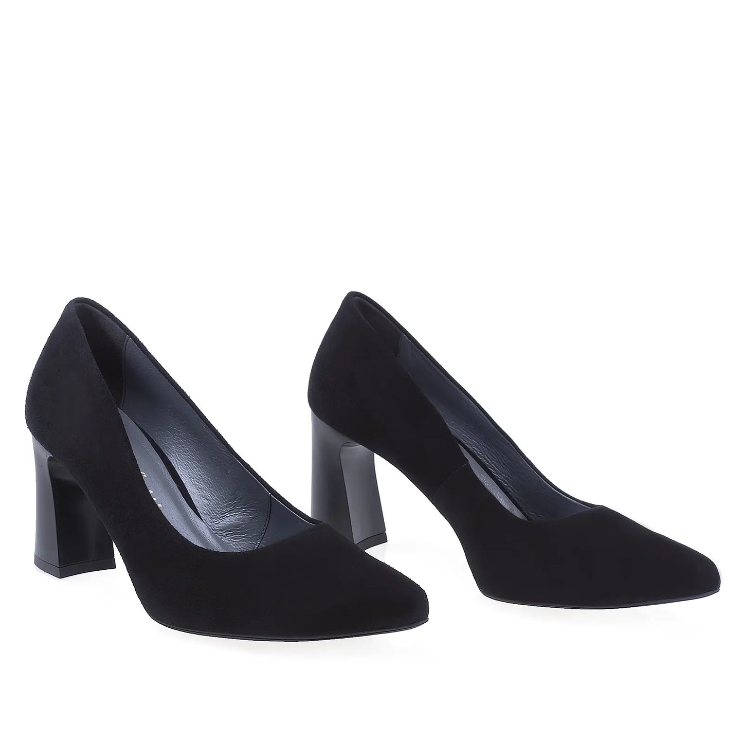 Pantofi dama eleganti Anna Viotti piele intoarsa D2889 negru