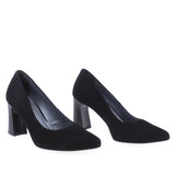 Pantofi dama eleganti Anna Viotti piele intoarsa D2889 negru