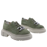 Pantofi Dama Casual Anna Viotti Piele Intoarsa D44-2492 Kaki