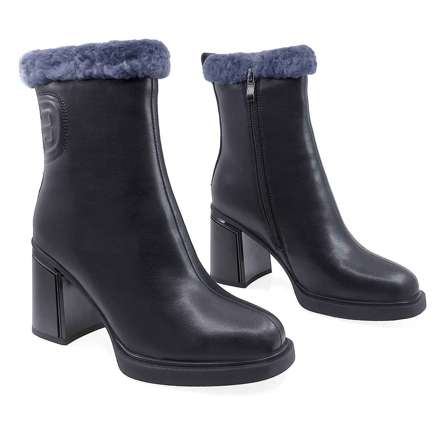 Ghete Dama Elegante Anna Viotti Piele Naturala D106-D351-K123 Negru