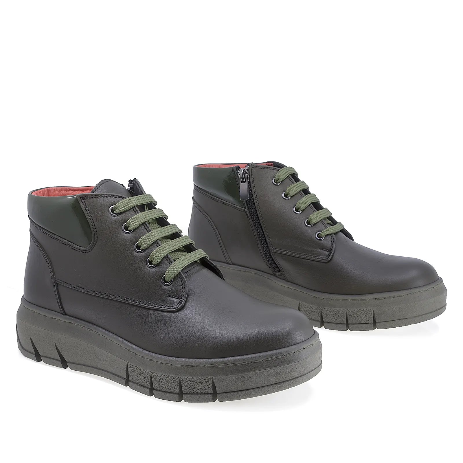 Ghete Dama Casual Anna Viotti Piele Naturala D54-650-18 Kaki