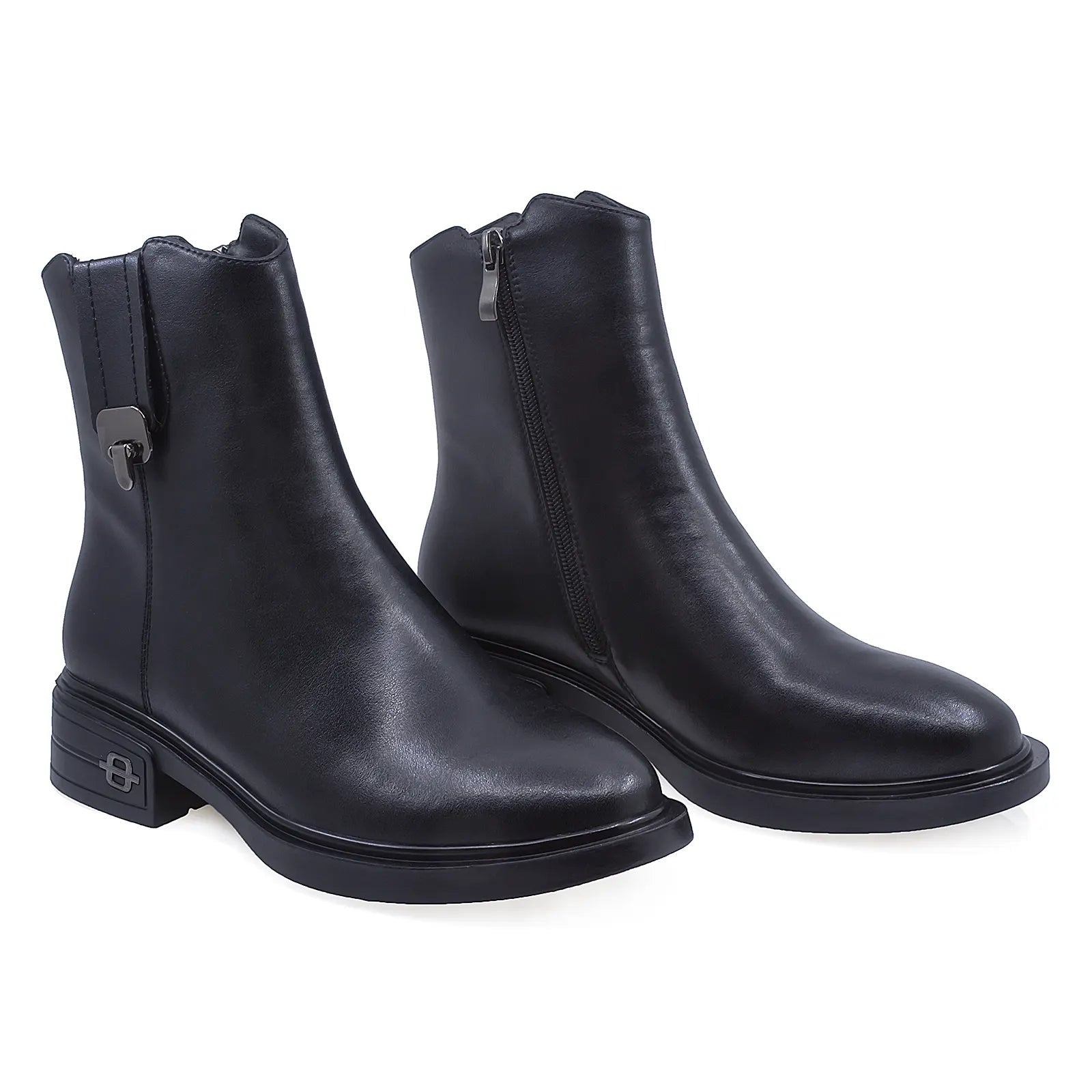 Ghete Dama Casual Anna Viotti Piele Naturala D112-GAW2511 Negru