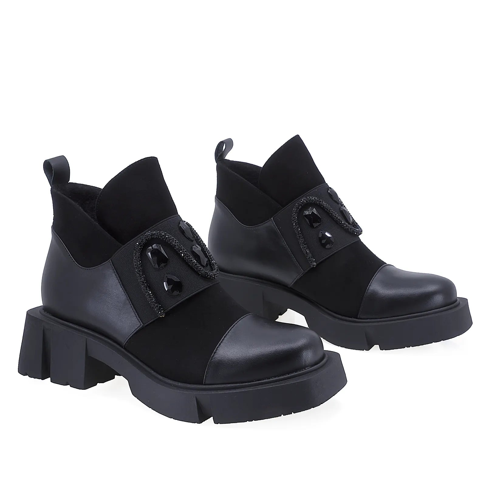 Ghete Dama Casual Anna Viotti Piele Naturala D2599 Negru