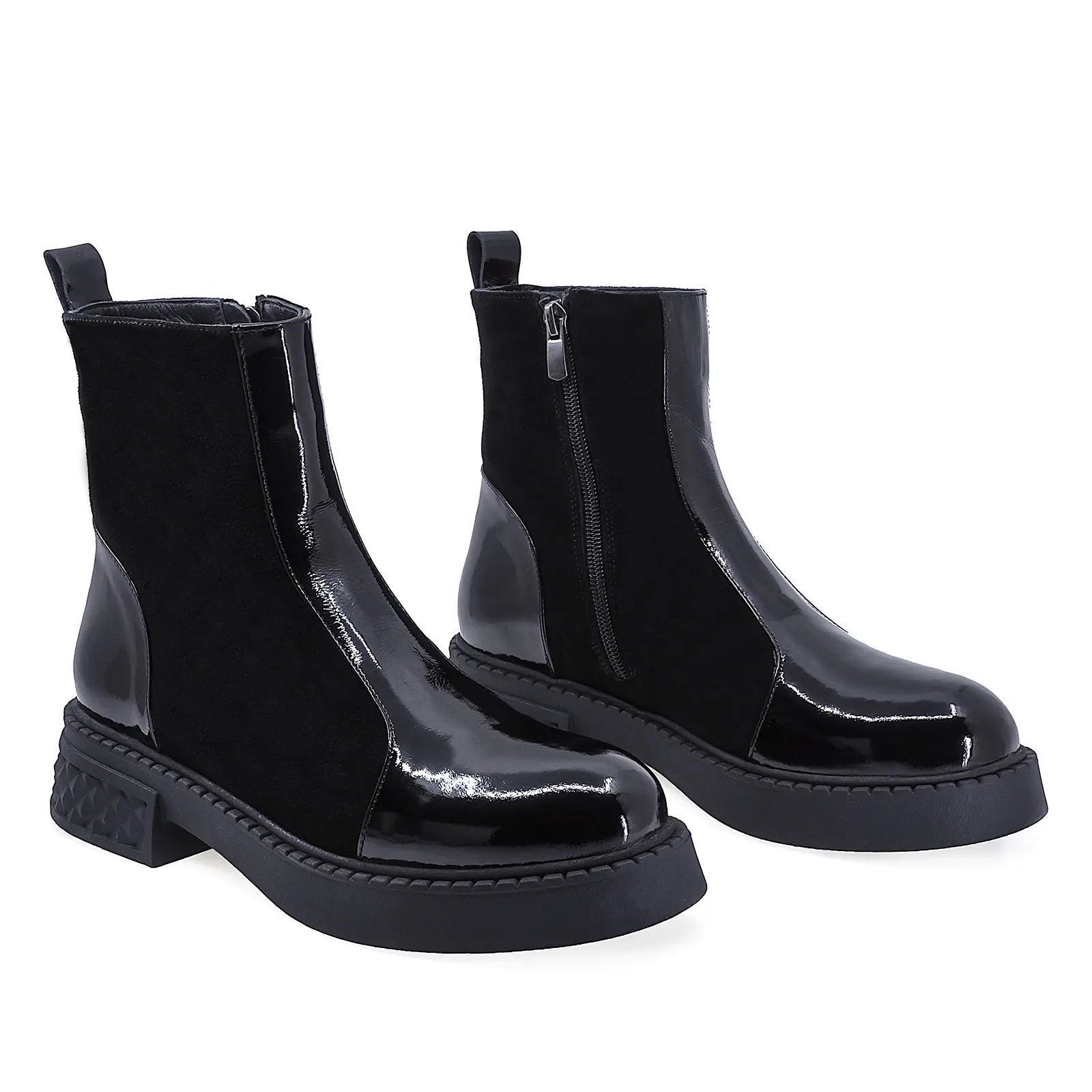 Ghete Dama Casual Anna Viotti Piele Intoarsa D30-114 Negru