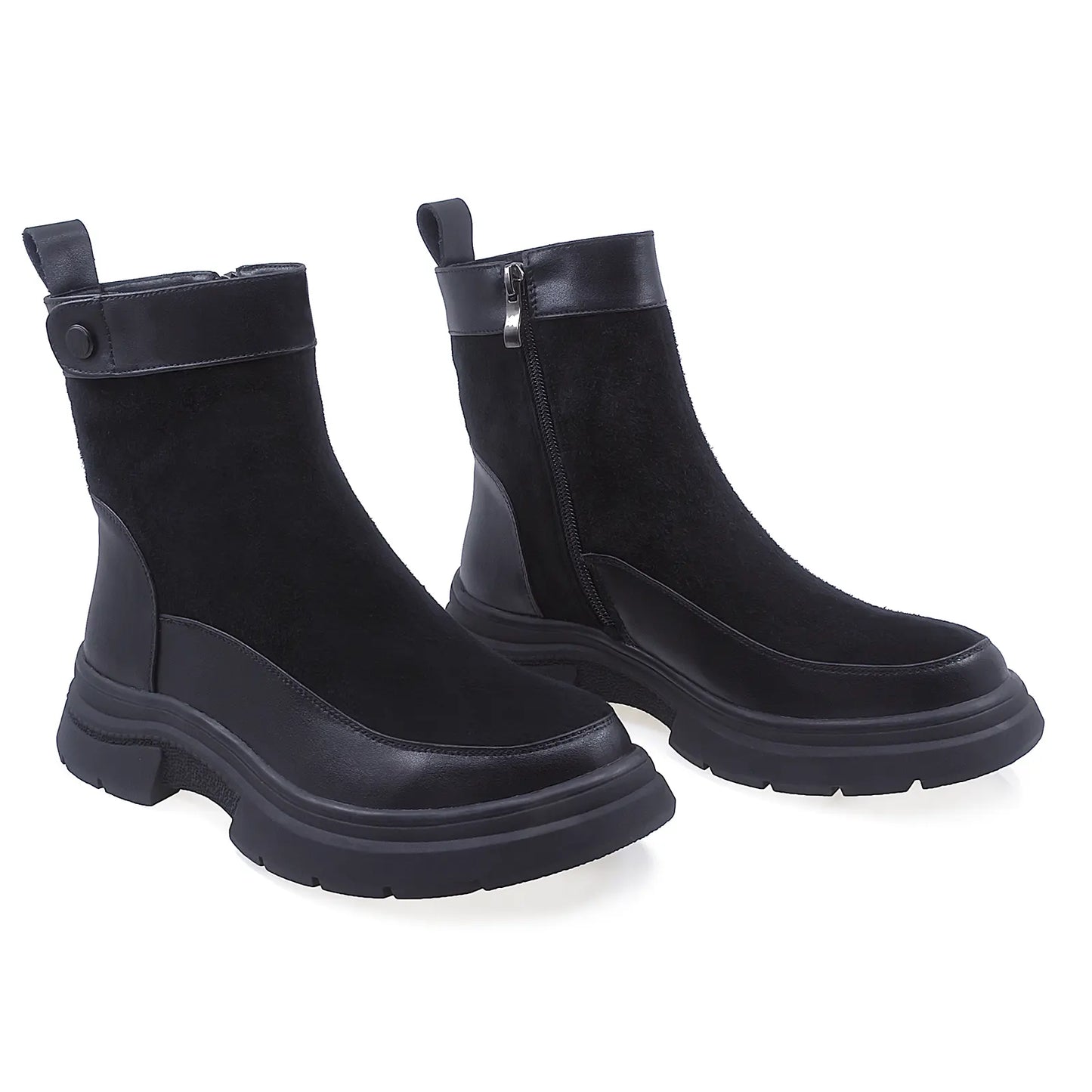 Ghete Dama Casual Anna Viotti Piele Intoarsa D112-GAW2548 Negru