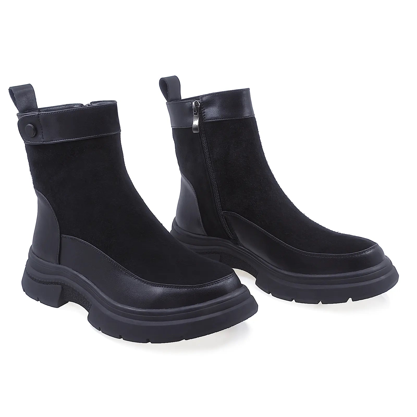 Ghete Dama Casual Anna Viotti Piele Intoarsa D112-GAW2548 Negru