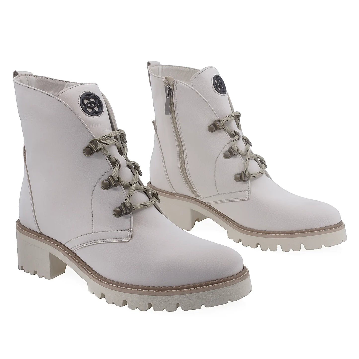 Ghete Dama Casual Anna Viotti Piele Naturala D2252 Bej