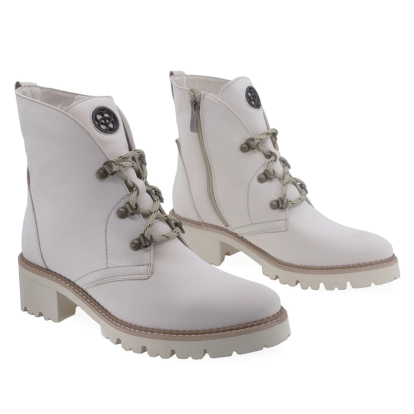 Ghete Dama Casual Anna Viotti Piele Naturala D2252 Bej