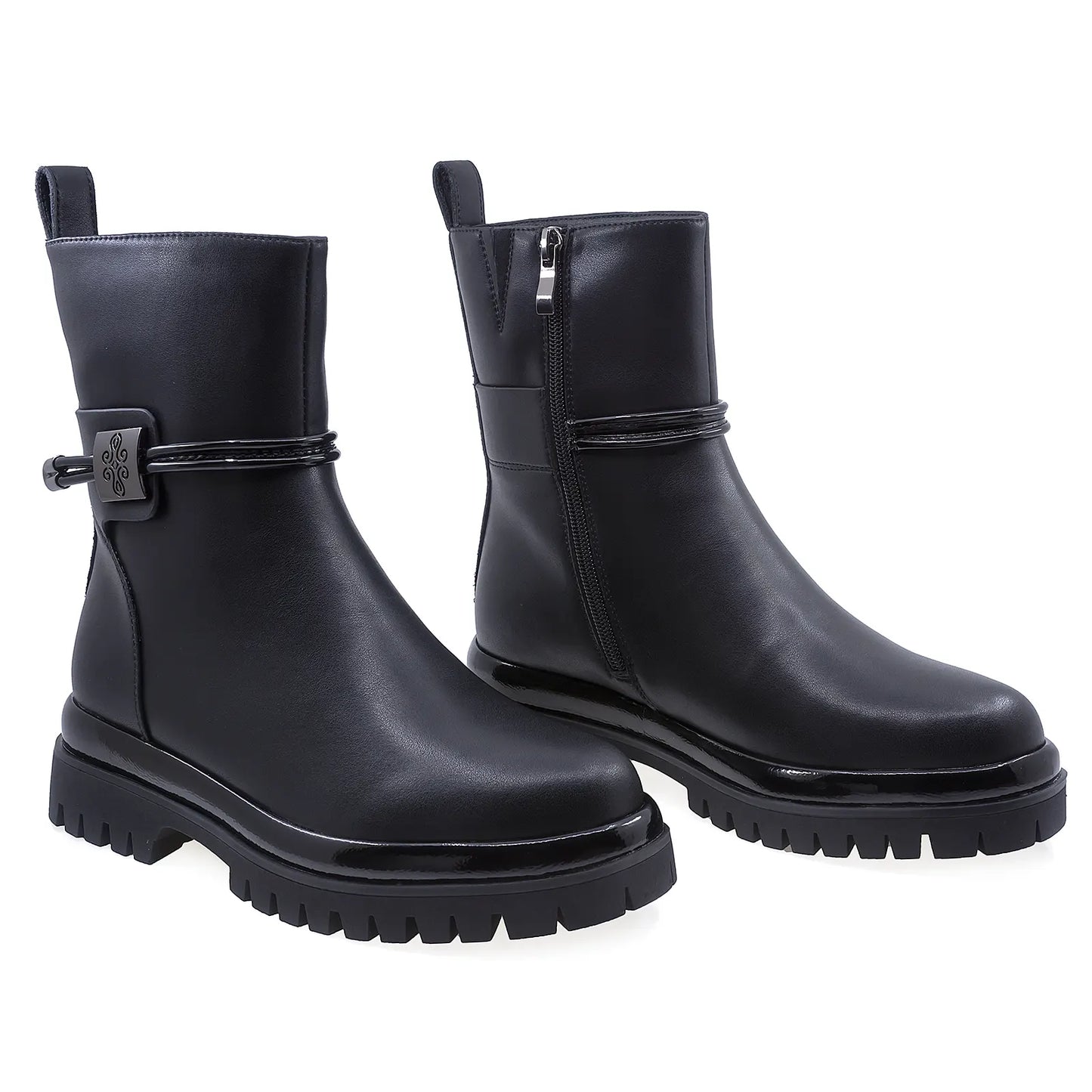 Ghete Dama Casual Anna Viotti Piele Naturala D106-D365-F68 Negru