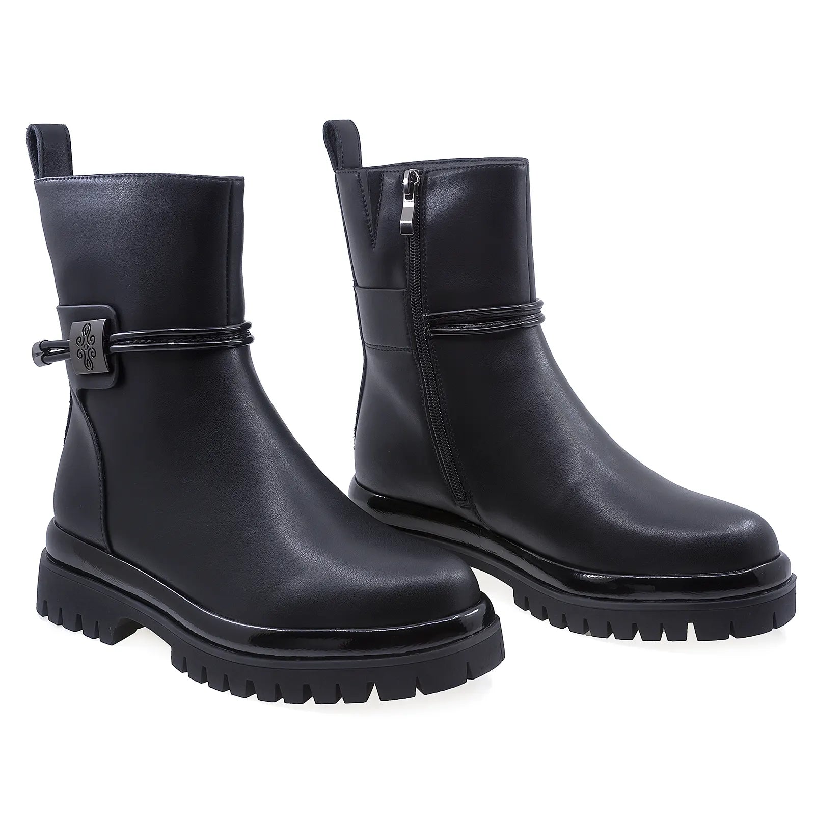 Ghete Dama Casual Anna Viotti Piele Naturala D106-D365-F68 Negru