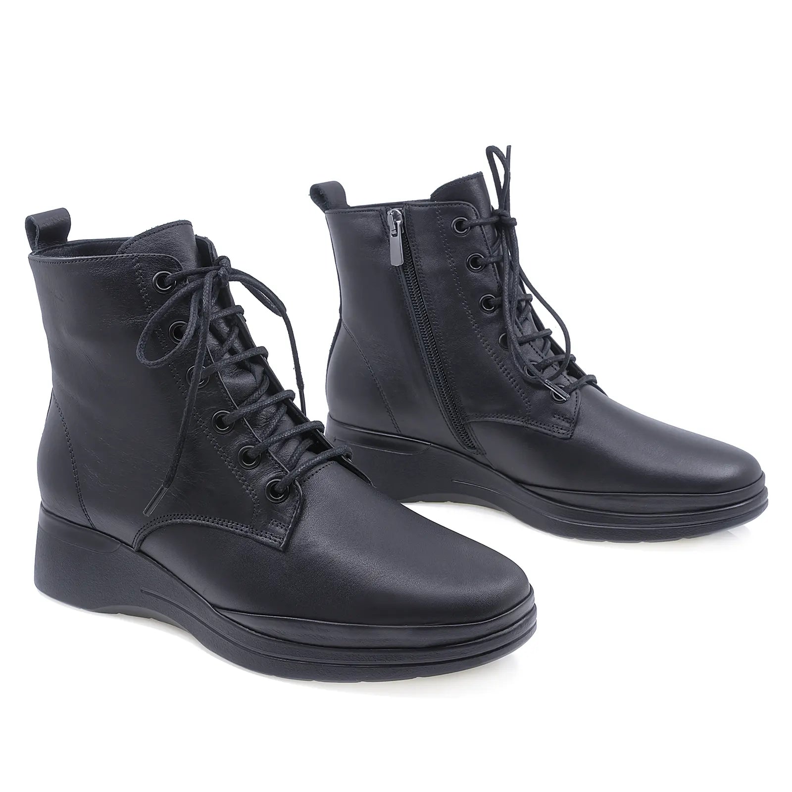 Ghete Dama Casual Anna Viotti Piele Naturala D50-4360 Negru