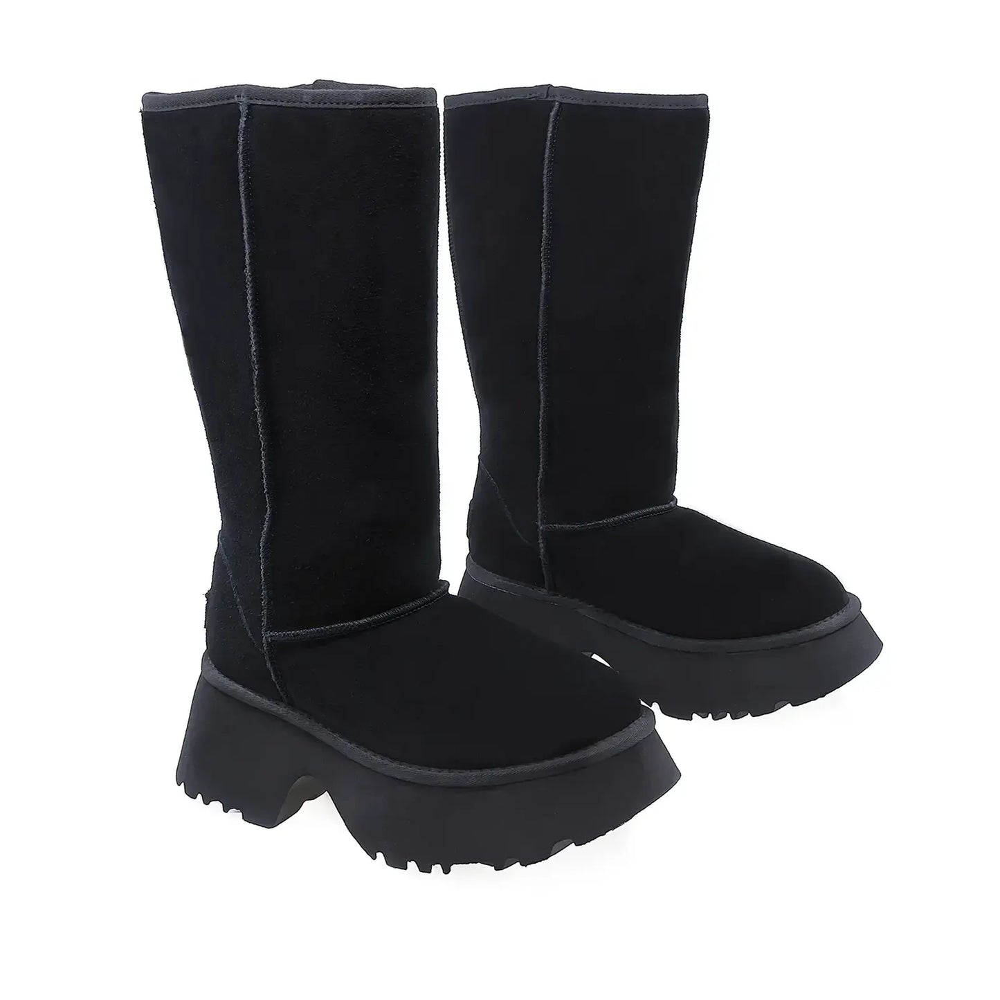 Cizme Dama Casual Anna Viotti Piele Intoarsa D113-8 Negru