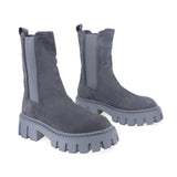 Ghete Dama Casual Anna Viotti Piele Intoarsa D15-08329-20-22 Gri