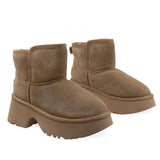 Ghete Dama Casual Anna Viotti Piele Intoarsa D114-KH4B08-6 Camel
