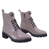 Ghete Dama Casual Anna Viotti Piele Lacuita D2301 Bej