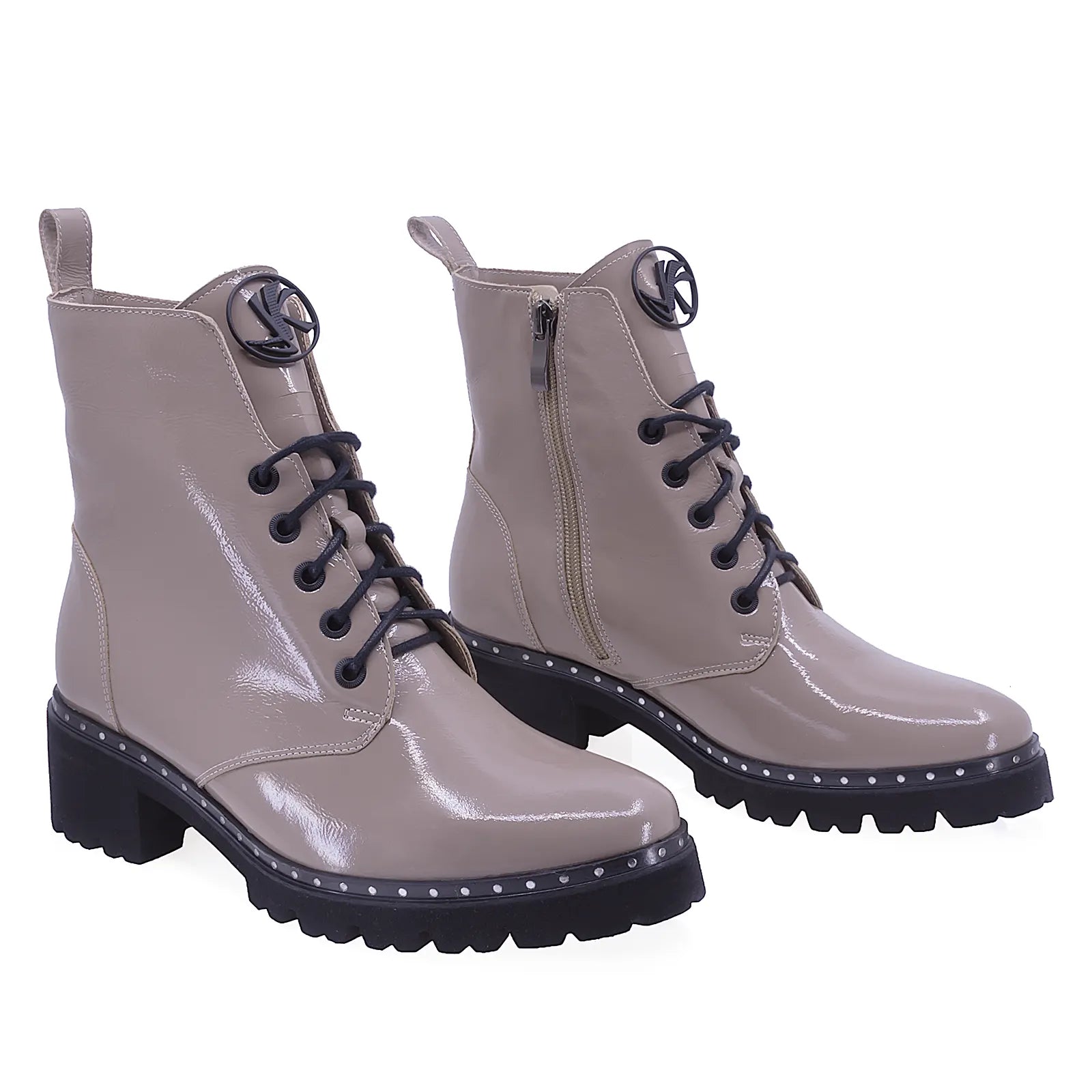 Ghete Dama Casual Anna Viotti Piele Lacuita D2301 Bej