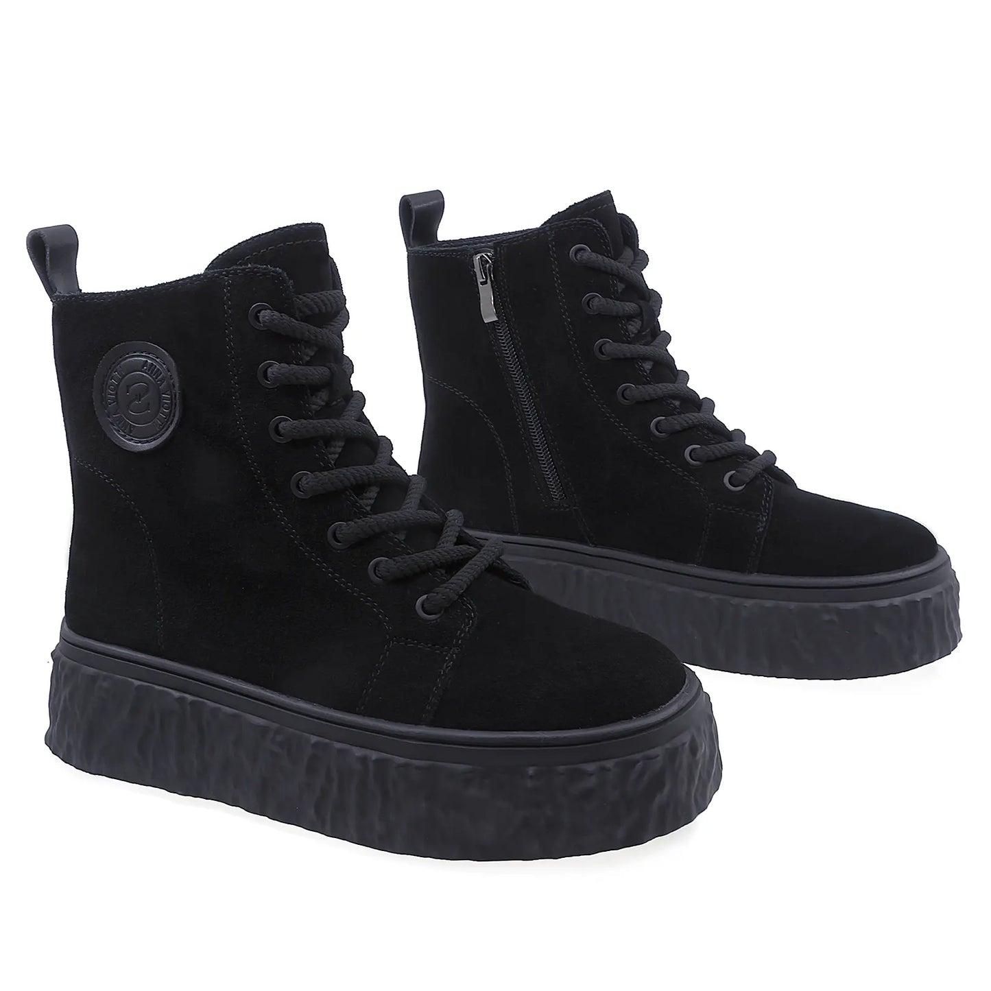 Ghete Dama Casual Anna Viotti Piele Intoarsa D106-F11517-A665-3 Negru