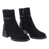 Ghete Dama Elegante Anna Viotti Piele Intoarsa D112-GAW2573 Negru