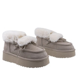 Ghete Dama Casual Anna Viotti Piele Intoarsa D113-10 Taupe