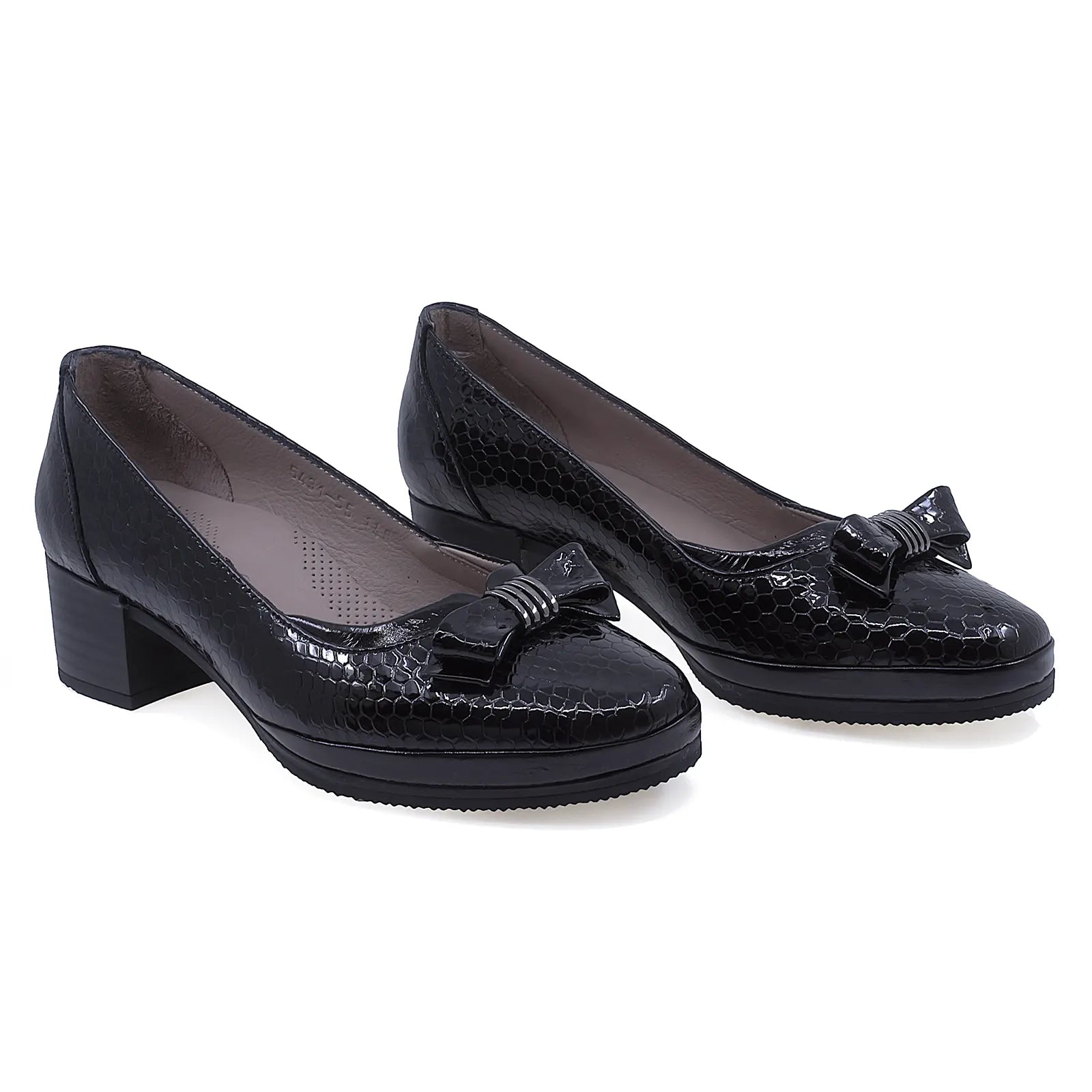 Pantofi Dama Casual Anna Viotti Piele Lacuita D50-5431 Negru